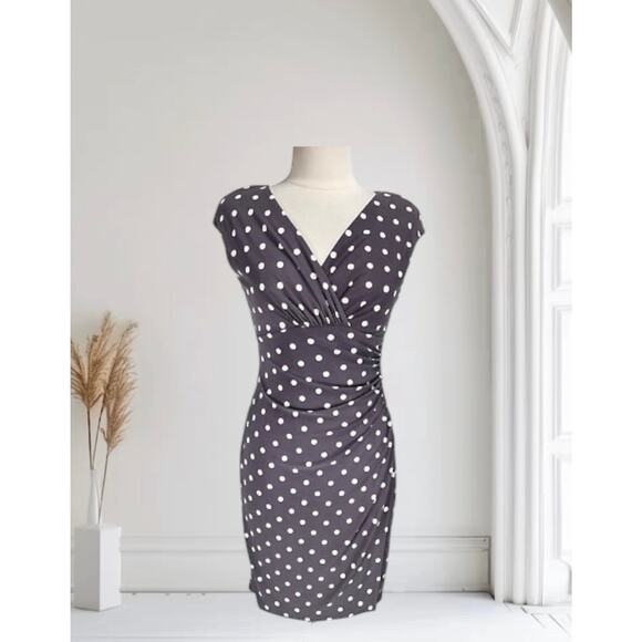 LAUREN RALPH LAUREN Women Faux Wrap Knee Length Dress Size 4 - Picture 1 of 9